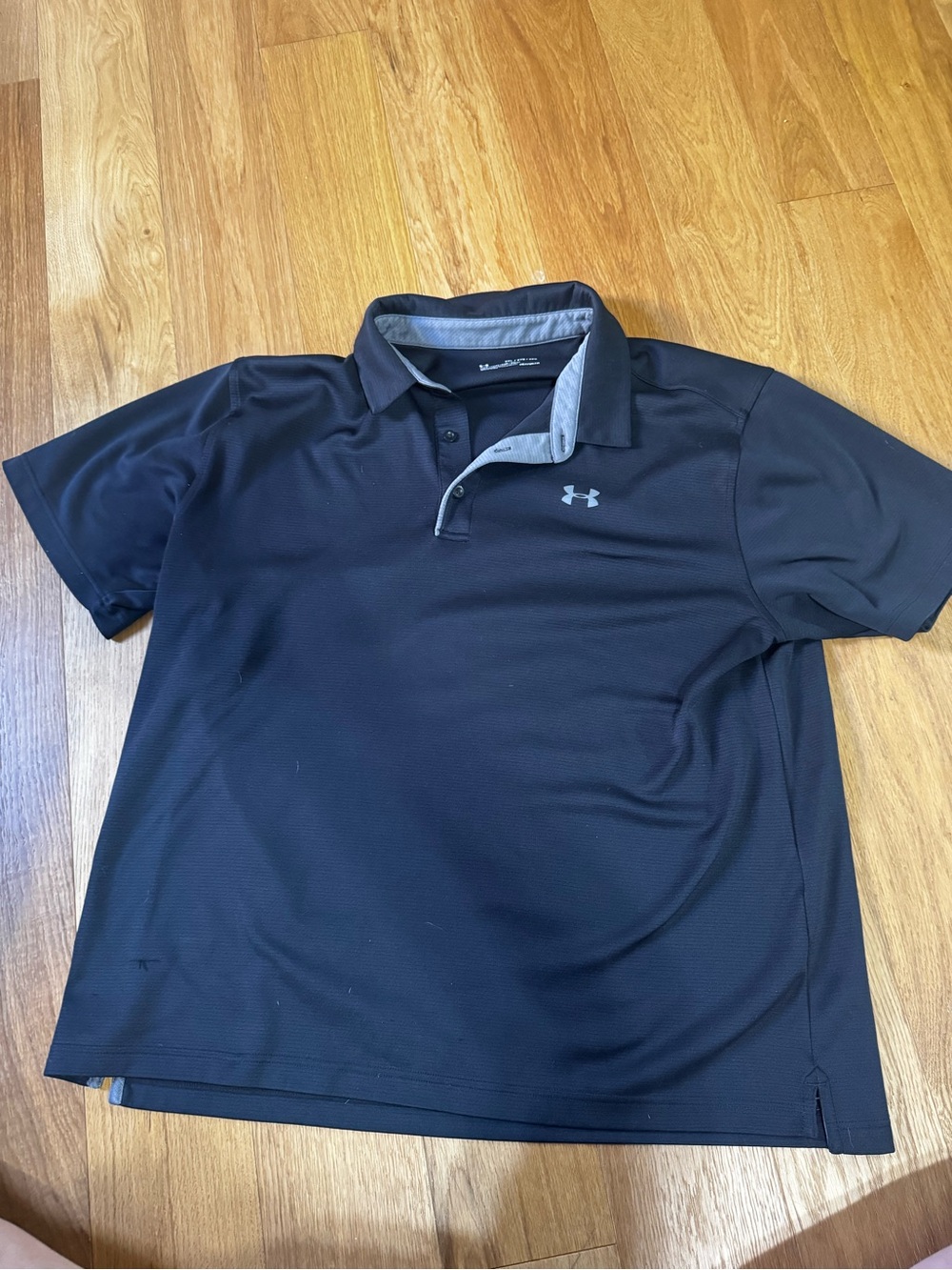 Under Armour Black Polo with Gray Contrast Trim